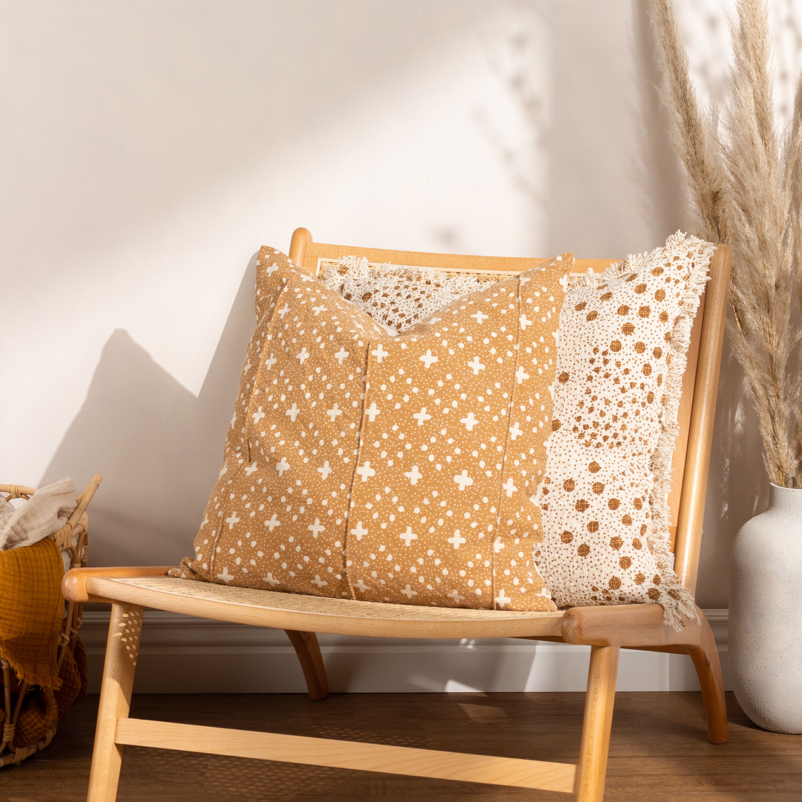 Yard Hara Yolk Woven effect Indoor Cushion, (L)50cm x (W)50cm