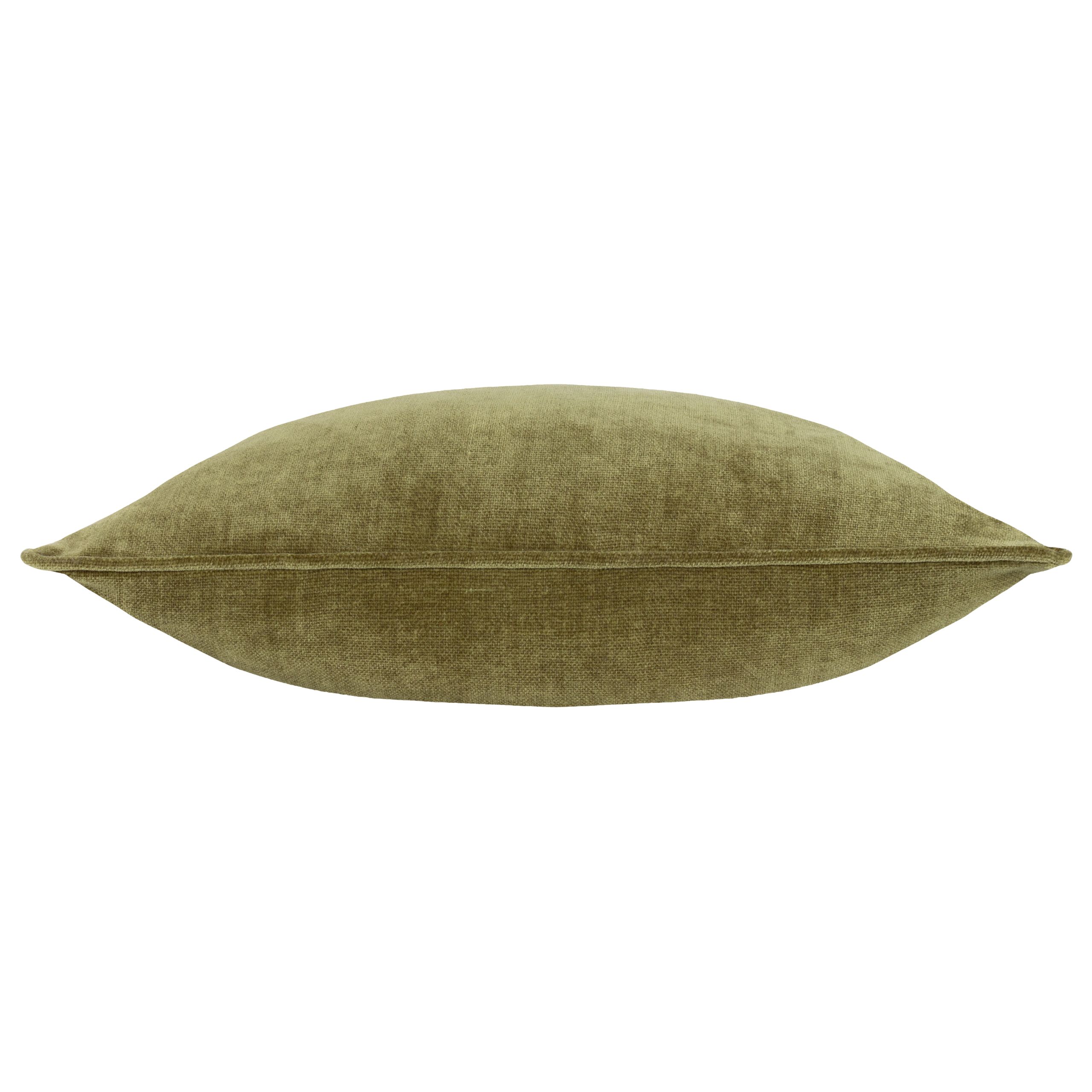 Yard Heavy Chenille Olive Velvet effect Indoor Cushion, (L)50cm x (W)50cm