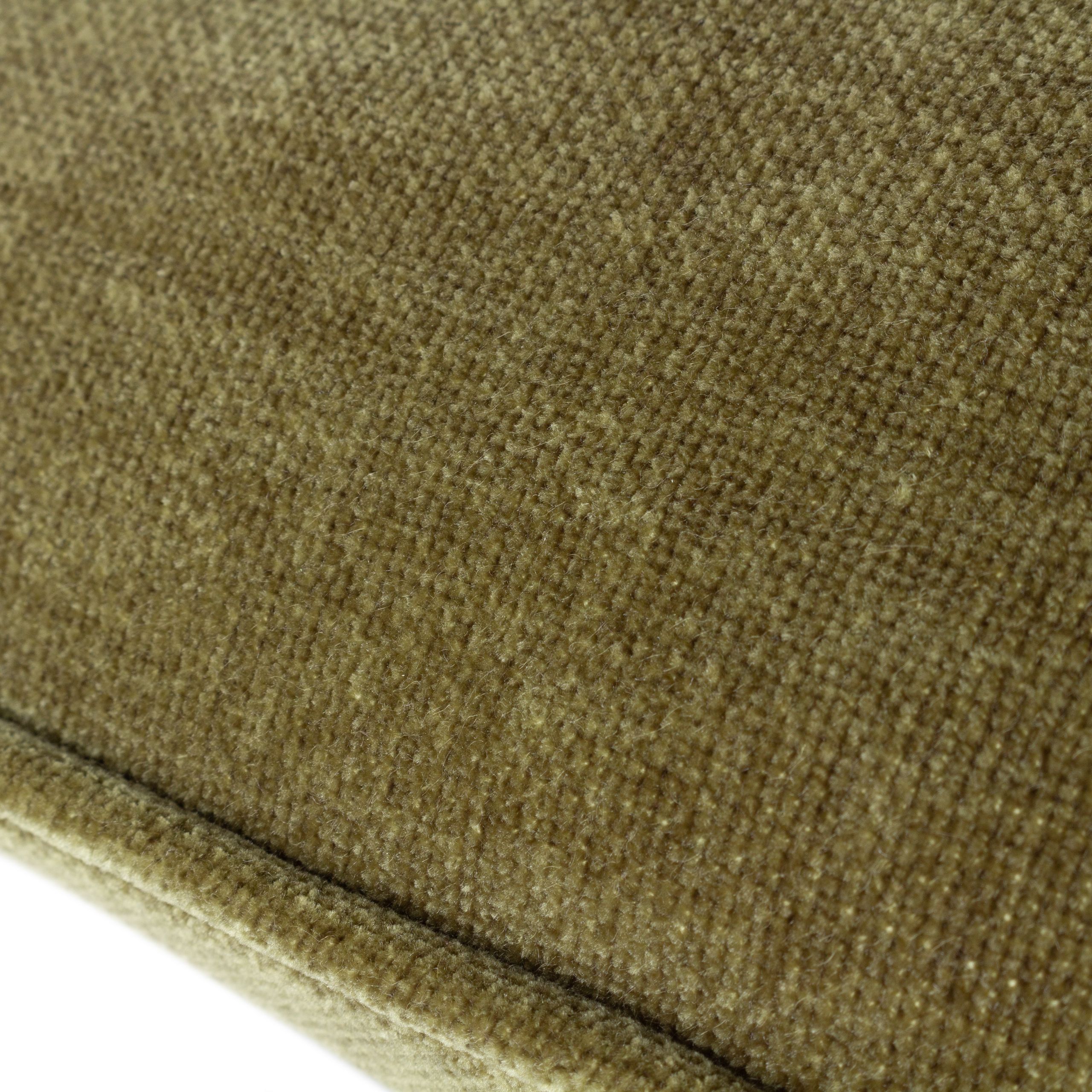 Yard Heavy Chenille Olive Velvet effect Indoor Cushion, (L)50cm x (W)50cm