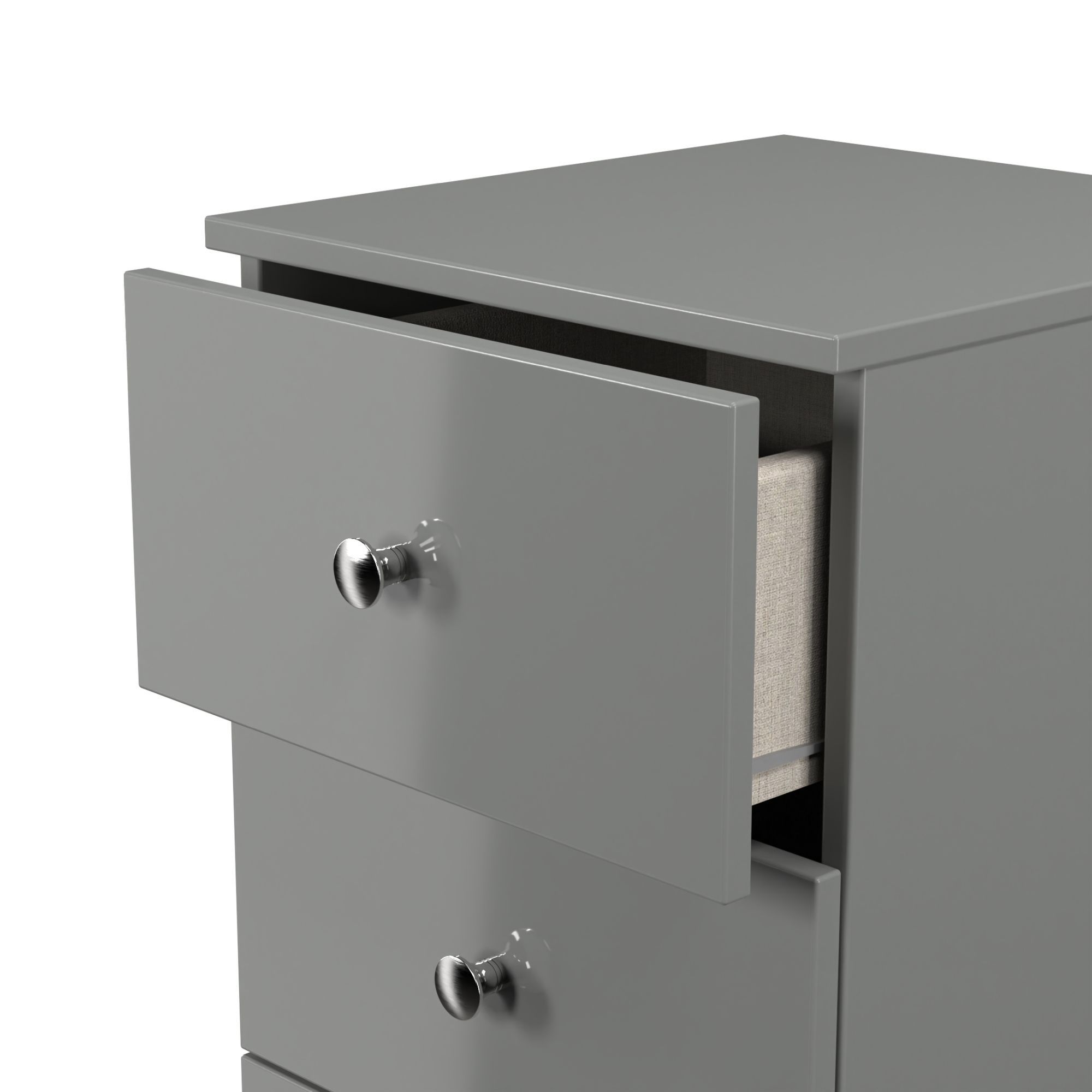 Yarmouth Ready assembled Grey 3 Drawer Bedside chest (H)685mm (W)370mm (D)390mm