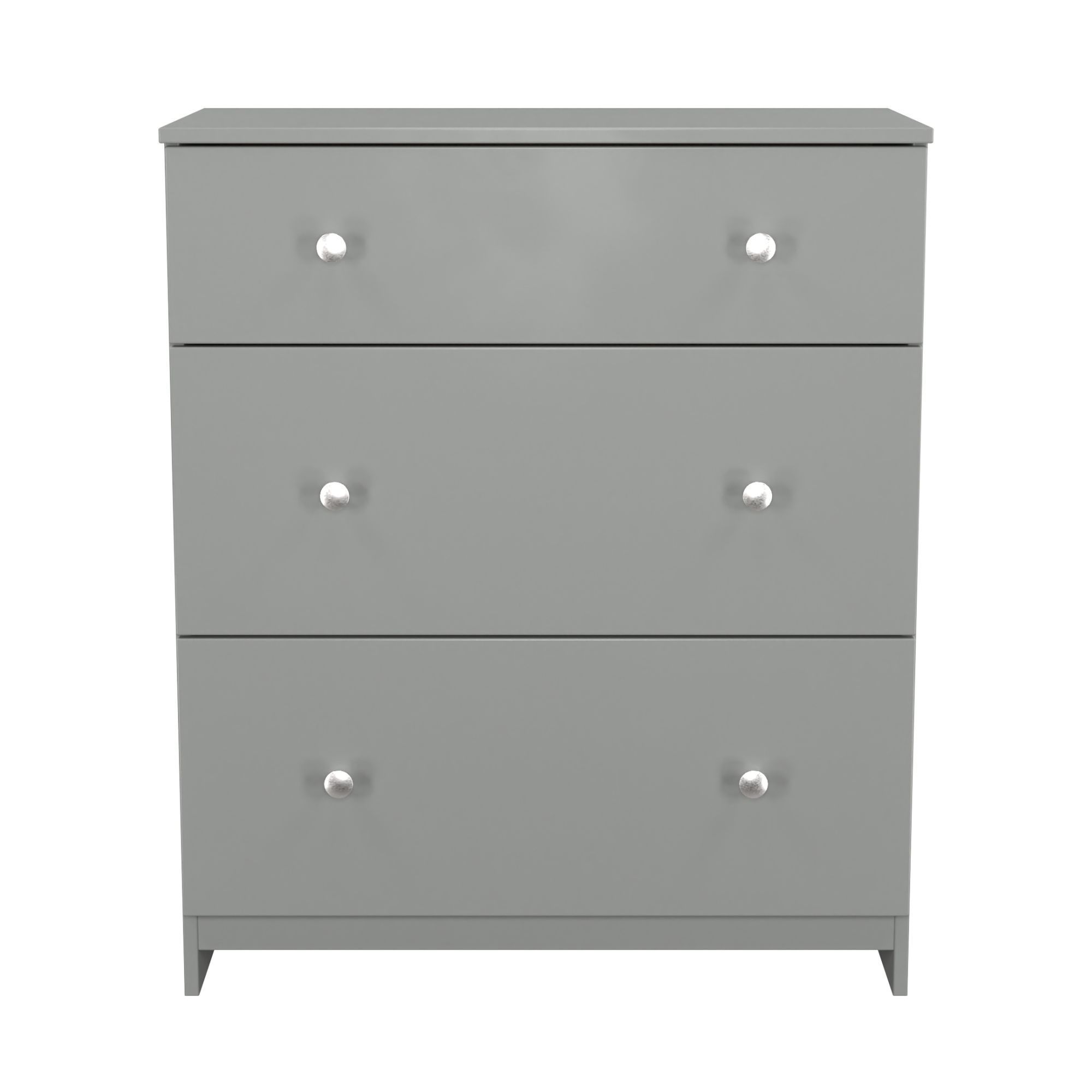 Yarmouth Ready assembled Grey 3 Drawer Chest (H)875mm (W)740mm (D)390mm