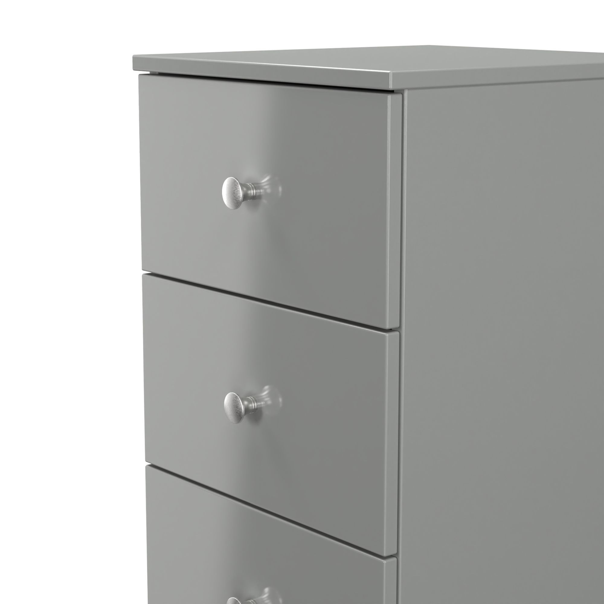 Yarmouth Ready assembled Grey 5 Drawer Bedside chest (H)1067mm (W)370mm (D)390mm