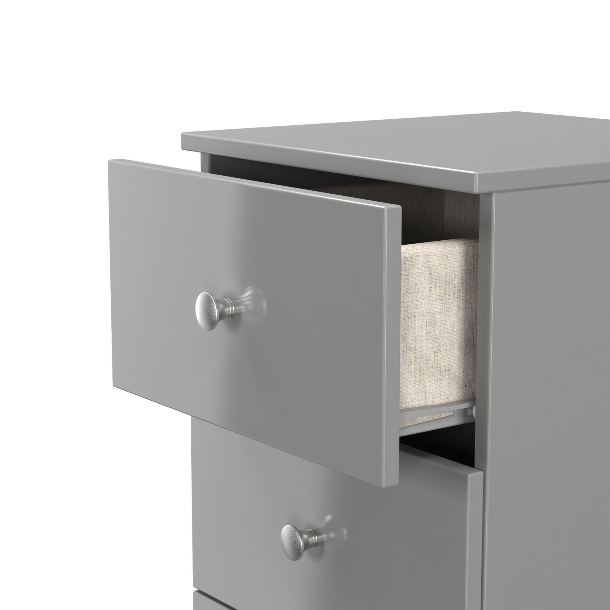 Yarmouth Ready assembled Grey 5 Drawer Bedside chest (H)1067mm (W)370mm (D)390mm