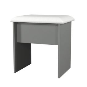 Yarmouth Ready assembled Grey Padded Dressing table stool