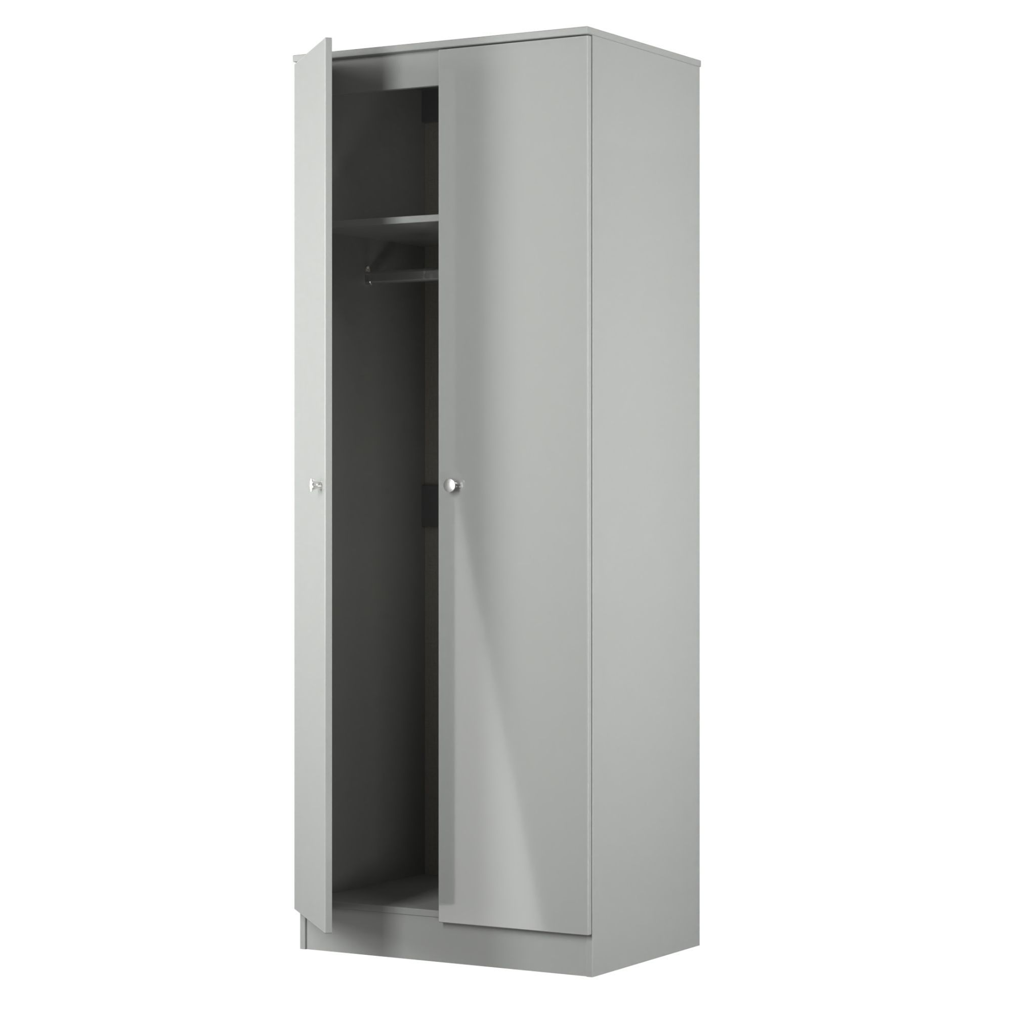 Yarmouth Ready assembled Modern Grey Tall Double Wardrobe (H)1960mm (W)740mm (D)520mm