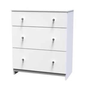 Yarmouth Ready assembled White 3 Drawer Chest (H)875mm (W)740mm (D)390mm