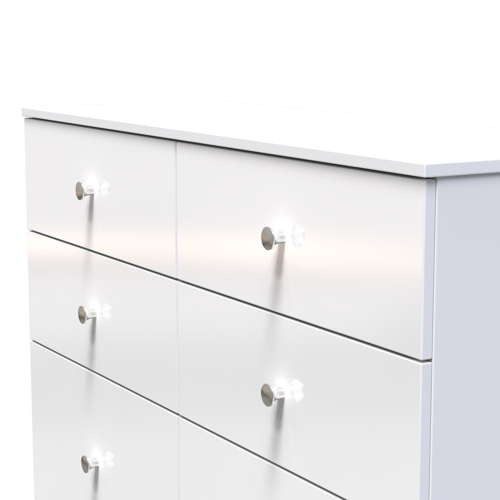Yarmouth Ready assembled White 6 Drawer Chest (H)785mm (W)1100mm (D)390mm
