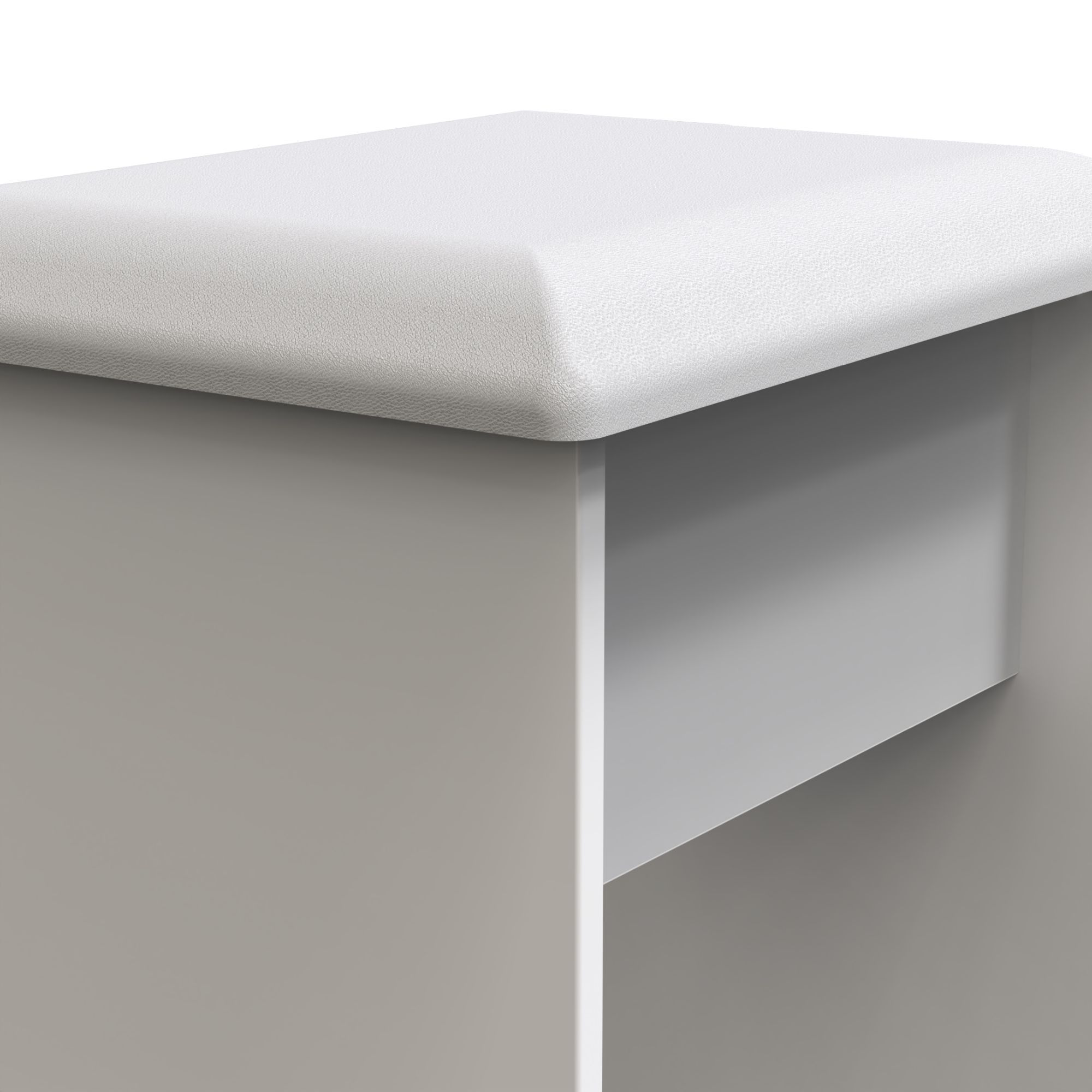 Yarmouth Ready assembled White Padded Dressing table stool