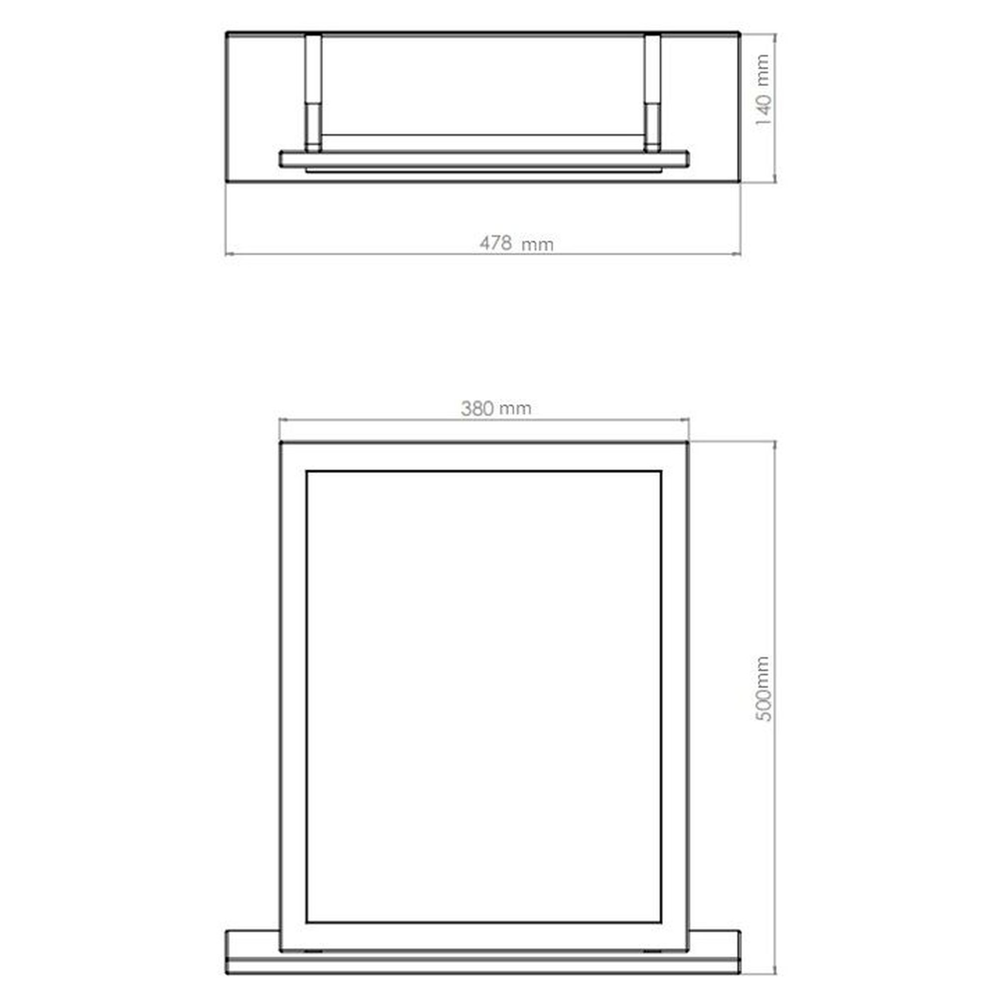 Yarmouth White Rectangular Freestanding Framed mirror, (H)50cm (W)47.8cm