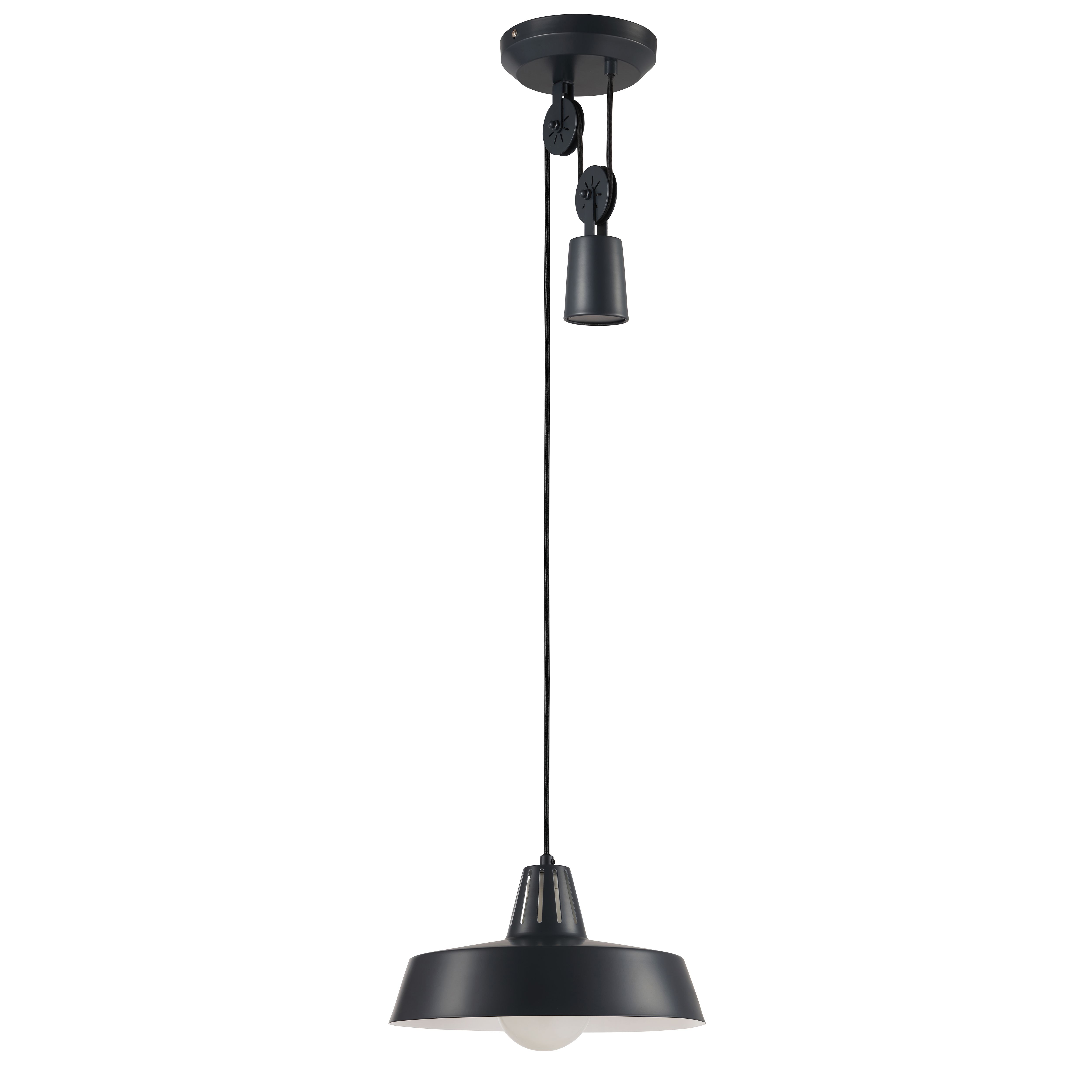 Yarra Matt Black Pendant ceiling light, (Dia)300mm