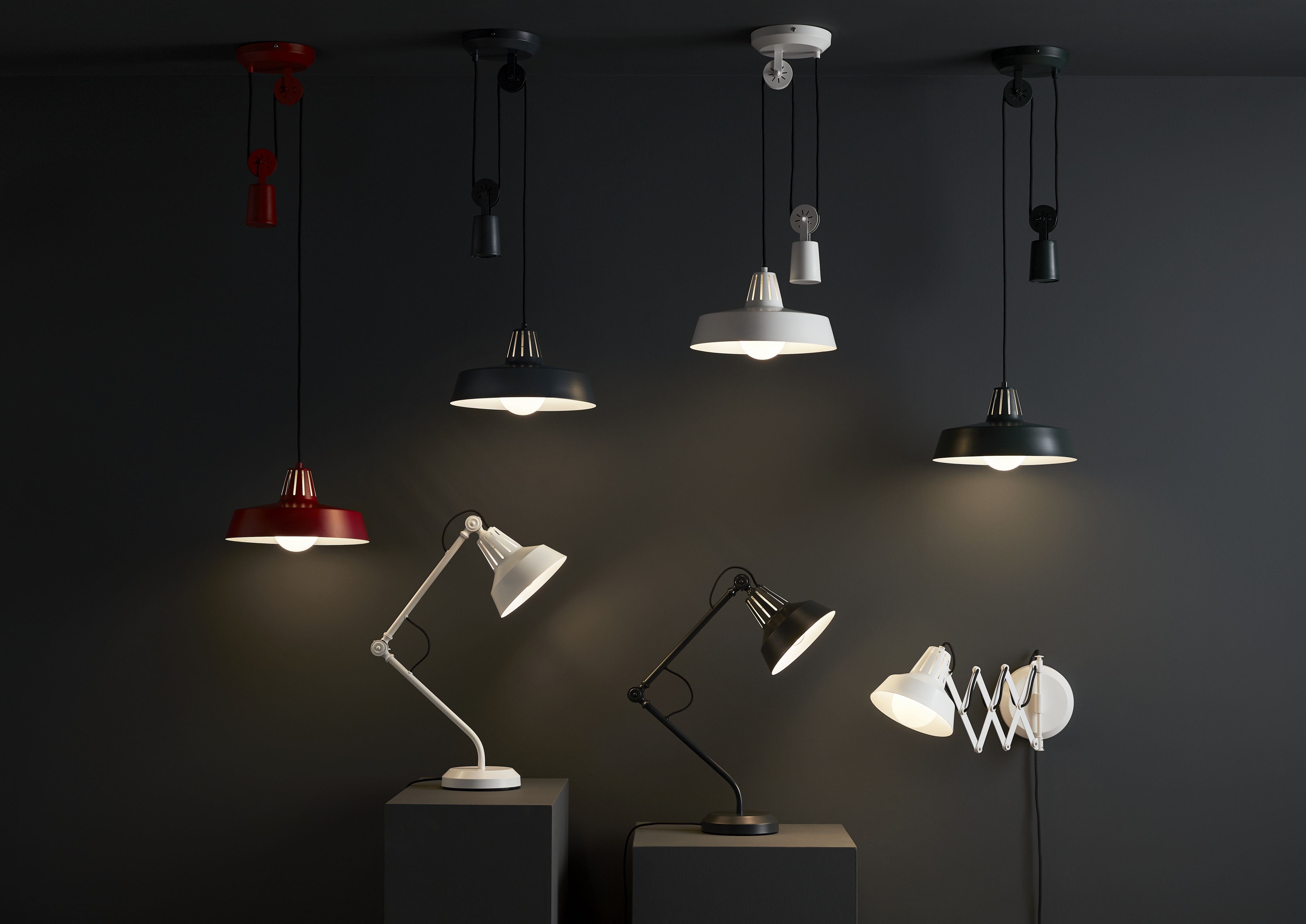 Yarra Matt Black Pendant ceiling light, (Dia)300mm