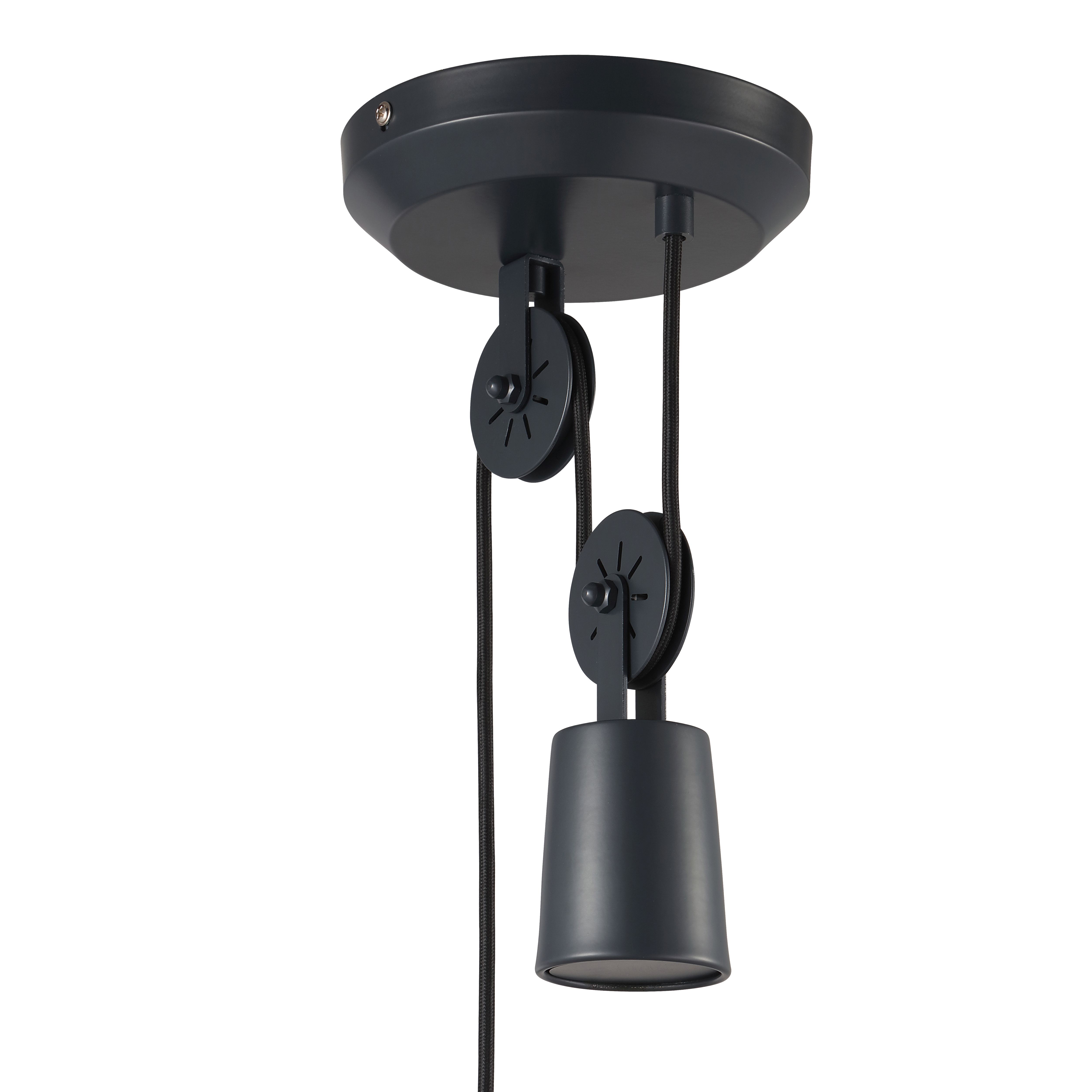 Yarra Matt Black Pendant ceiling light, (Dia)300mm