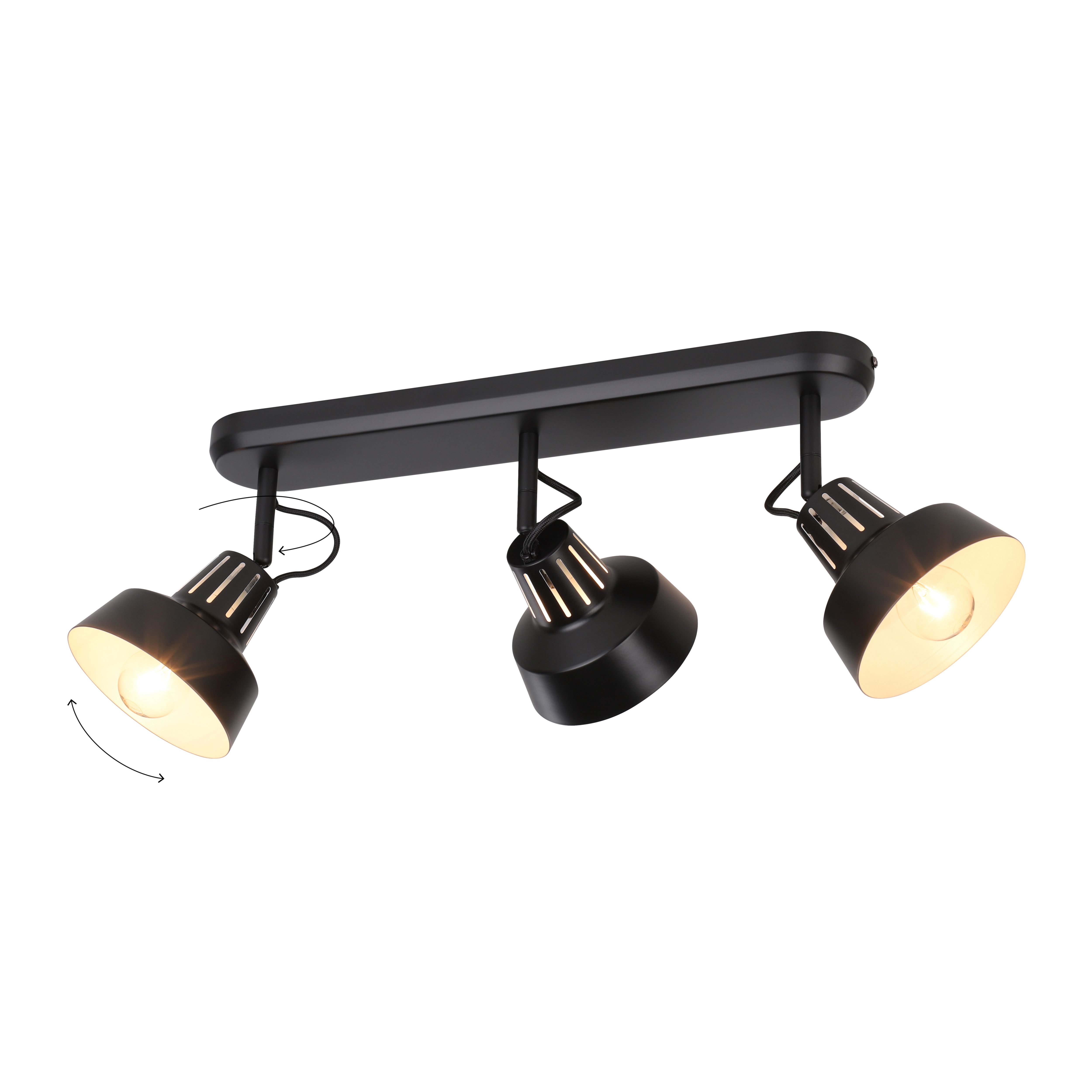 Yarra Modern Matt Black 3 Light Spotlight