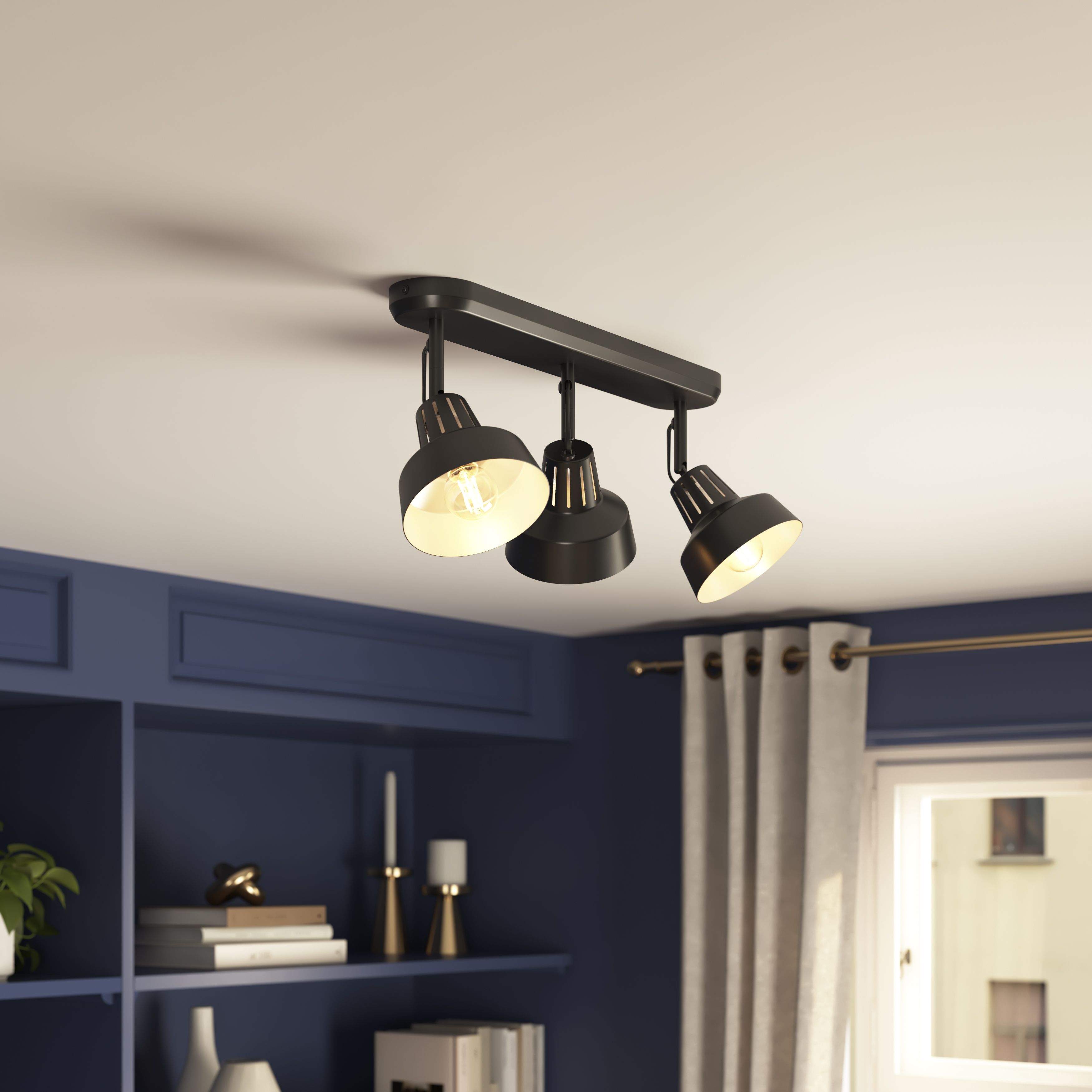 Yarra Modern Matt Black 3 Light Spotlight