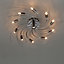 Yarrow Spiral Black Chrome effect 10 Lamp Ceiling light