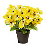 Yellow Pansy Artificial plant in Black Pot