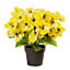 Yellow Pansy Artificial plant in Black Pot
