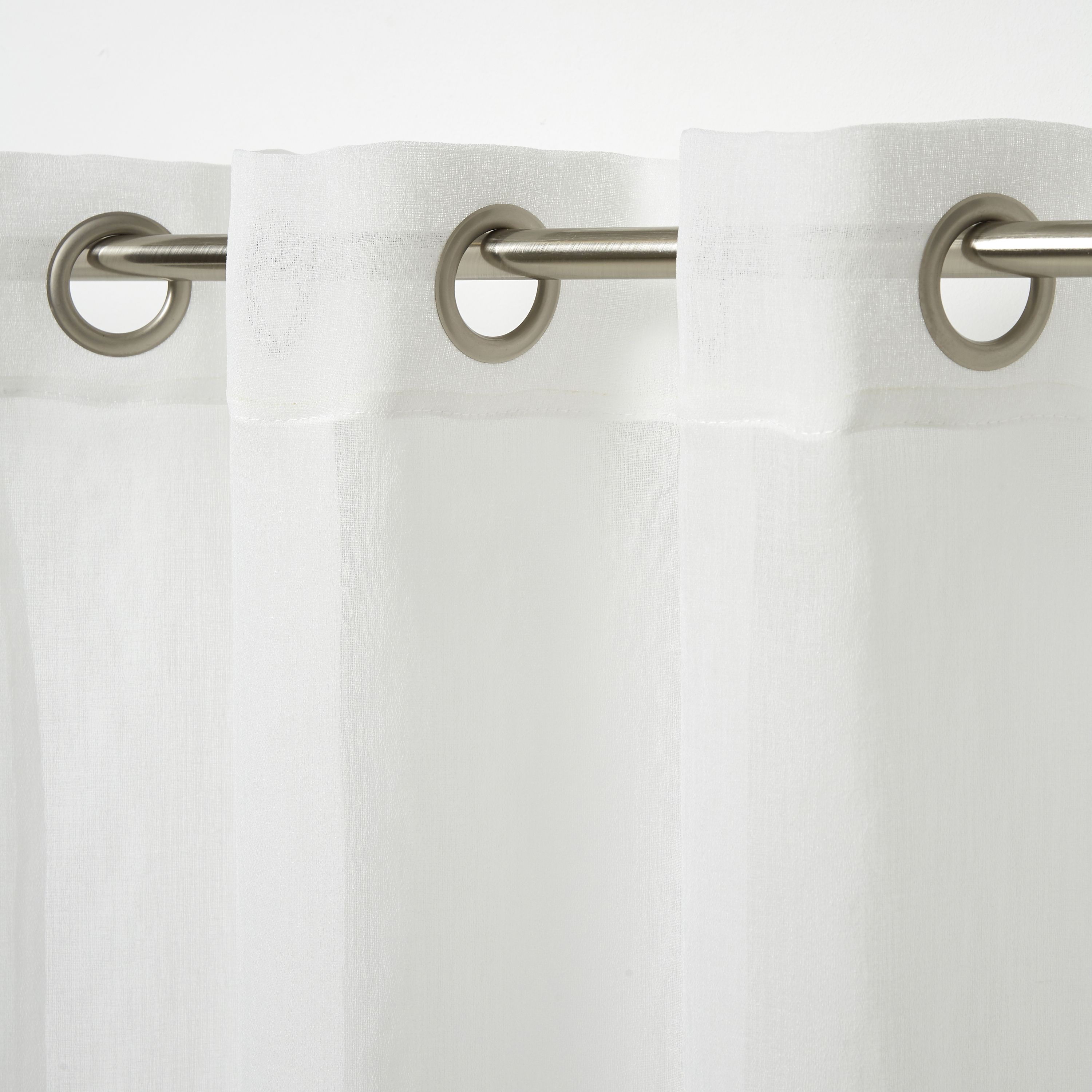 Yena Off white Plain Unlined Eyelet Voile curtain (W)140cm (L)260cm, Single