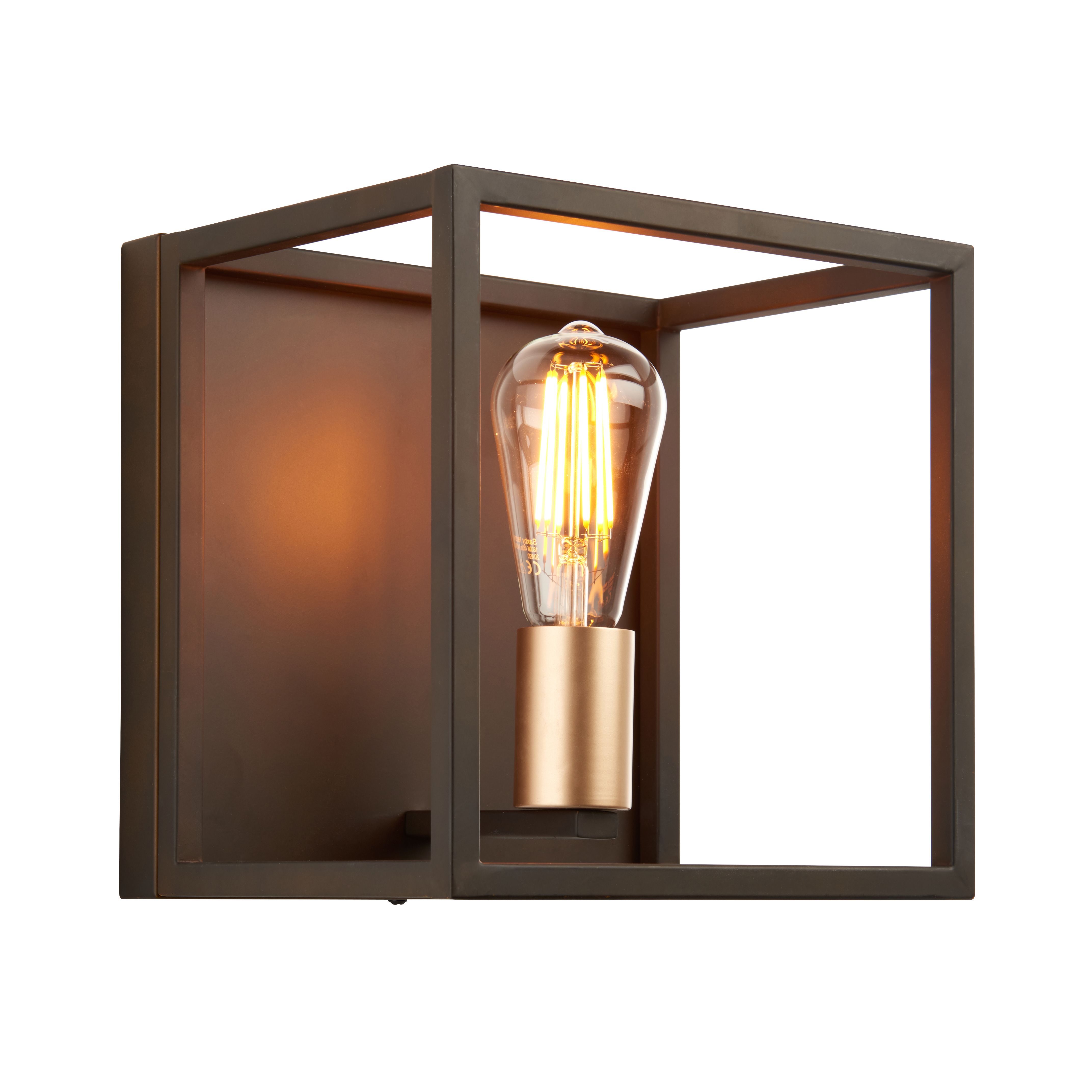 York Matt Bronze effect Wired Wall light | Tradepoint