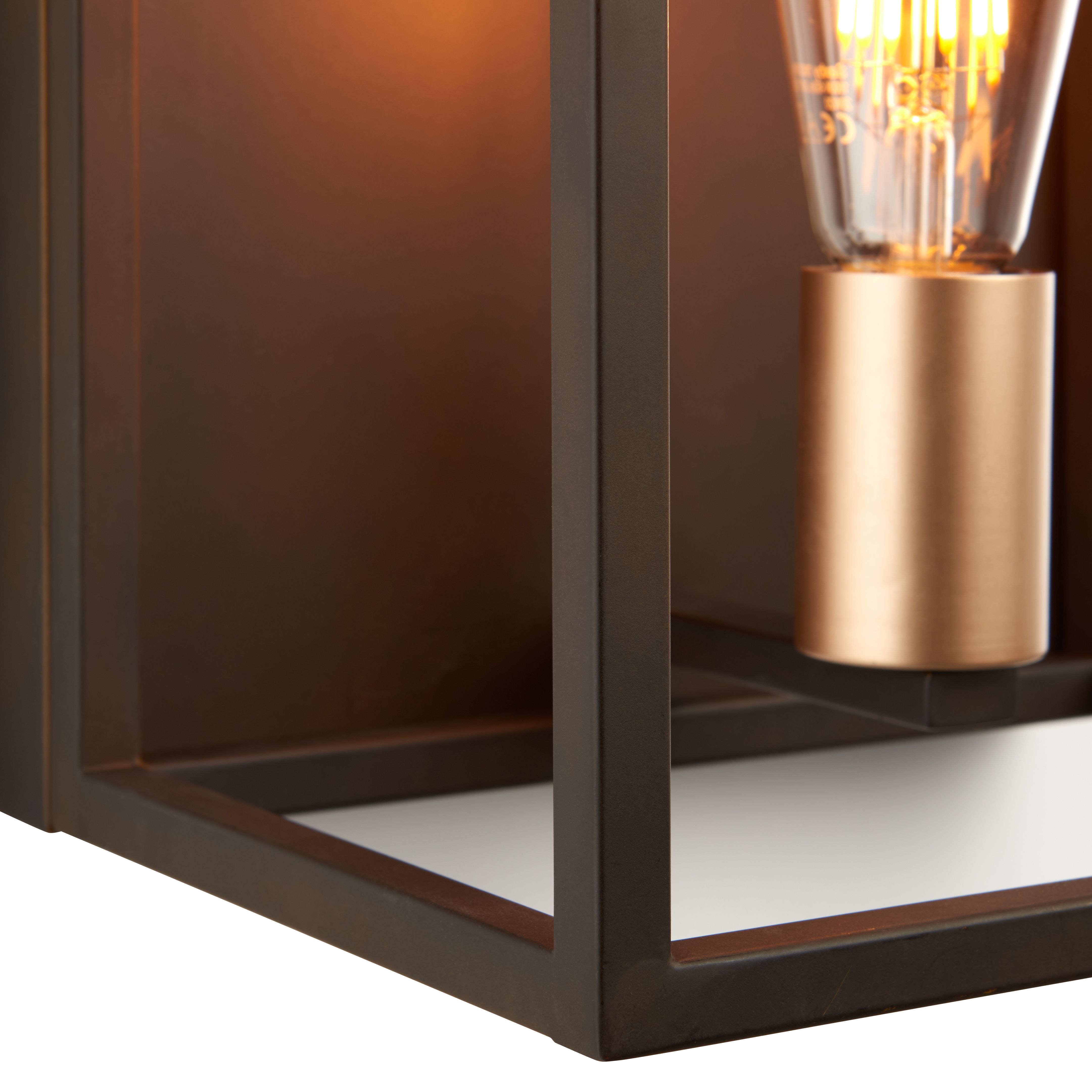 York Matt Bronze effect Wired Wall light