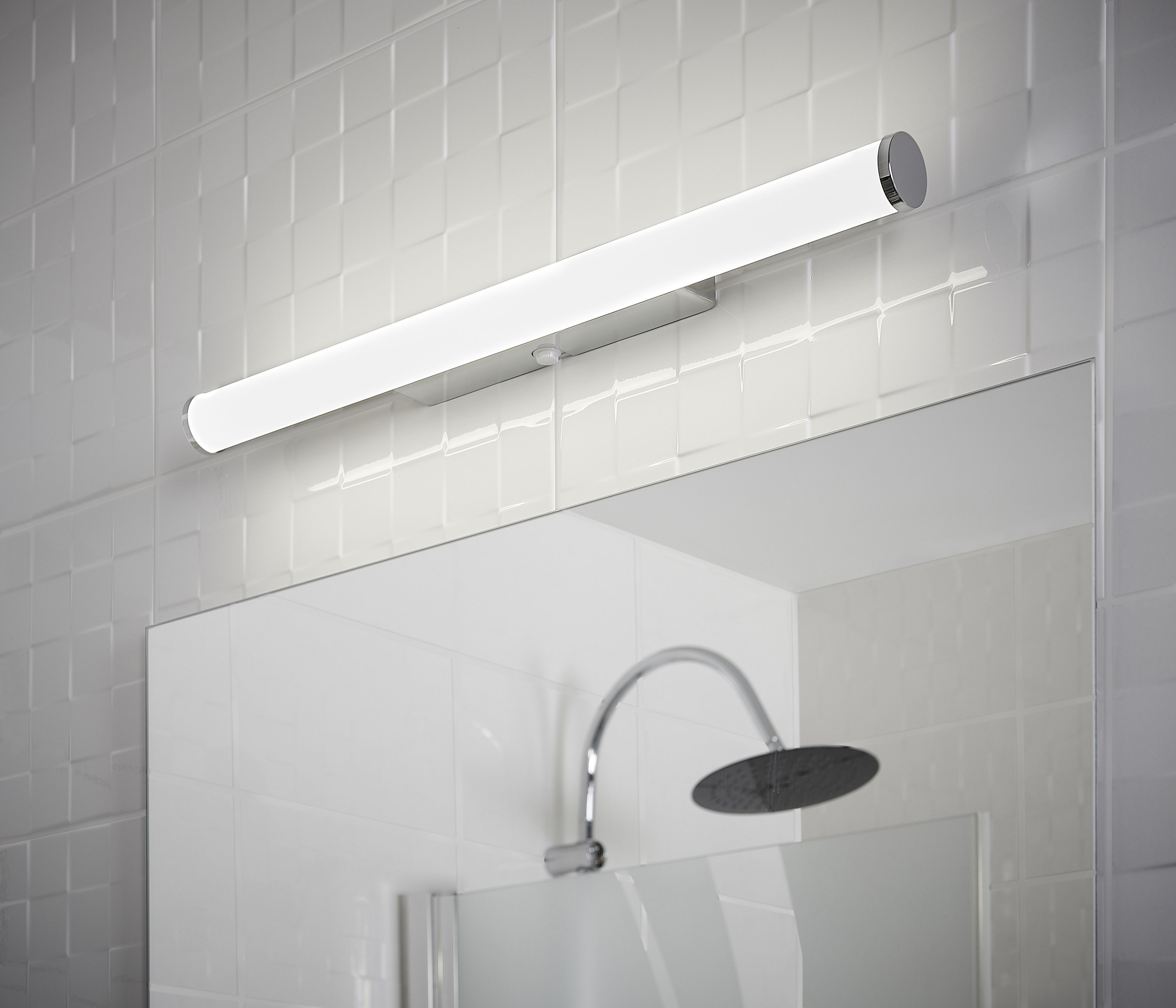 Yucata Chrome effect Bathroom Wired Wall light