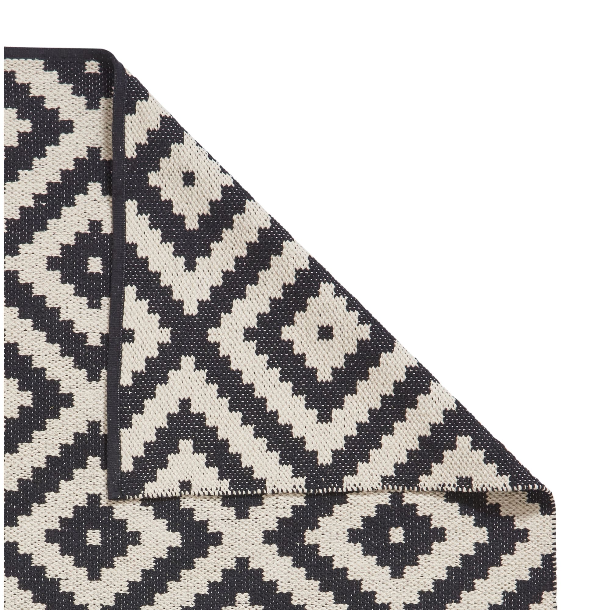 Zara Black & White Geometric Rug 170cmx120cm