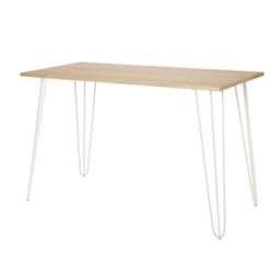 Zarza Matt white oak effect Desk (H)73cm (W)12cm (D)60cm