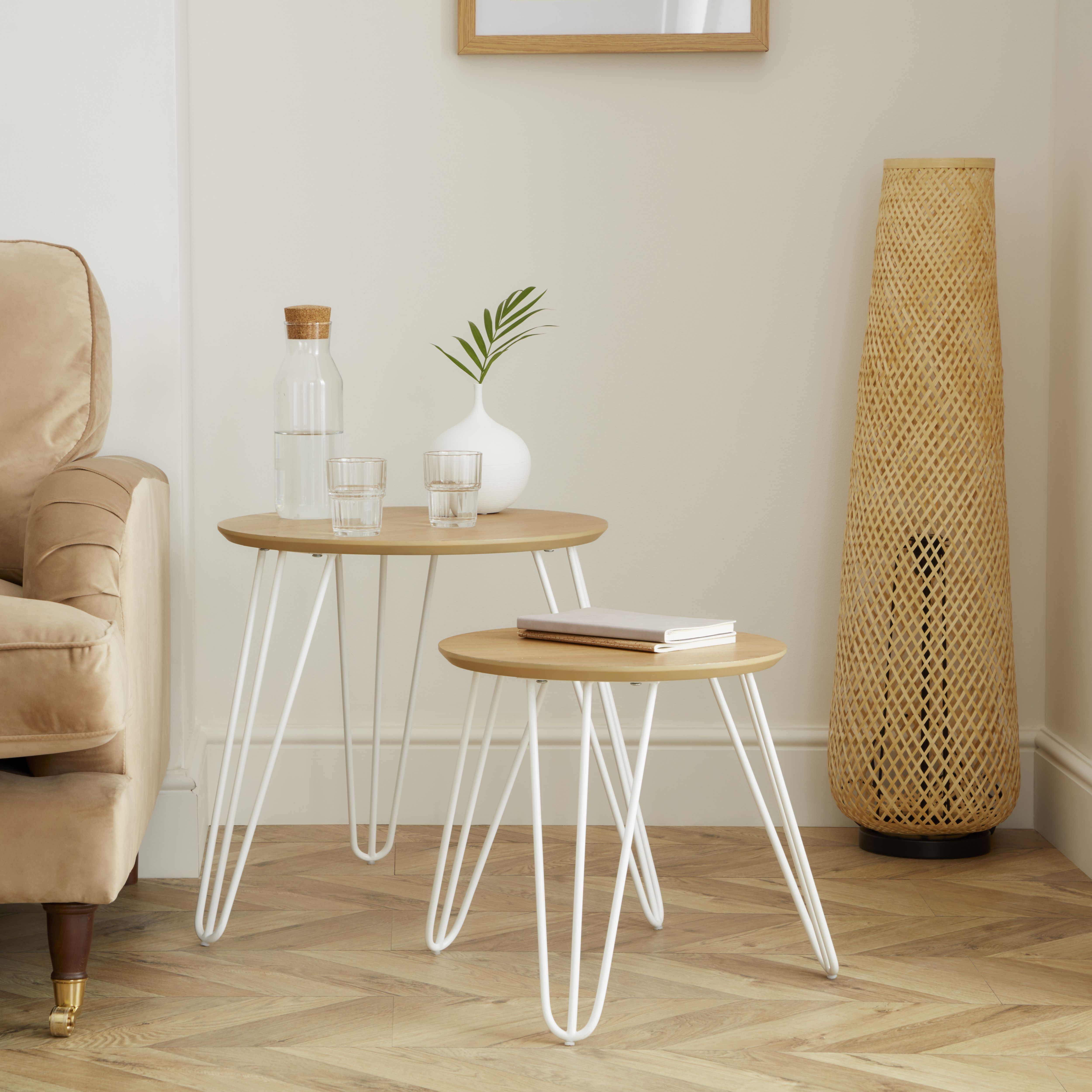 Small oak effect on sale side table