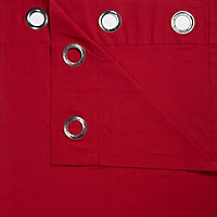 Zen Flame Plain Unlined Eyelet Curtains (W)117cm (L)137cm, Pair