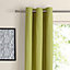 Zen Lime Plain Unlined Eyelet Curtains (W)167cm (L)228cm, Pair
