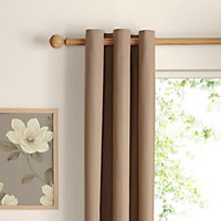Zen Seine Plain Unlined Eyelet Curtains (W)167cm (L)183cm, Pair