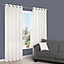 Zen White Plain Unlined Eyelet Curtains (W)228cm (L)228cm, Pair