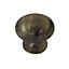 Zinc alloy Antique brass effect Oval Furniture Knob (Dia)35mm, Pack of 6