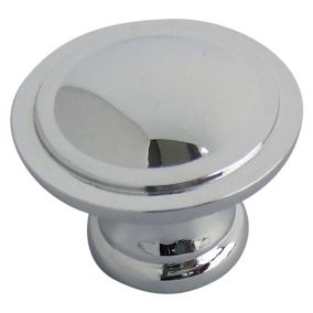 Zinc alloy Chrome effect Ring Furniture Knob (Dia)30mm, Pack of 6