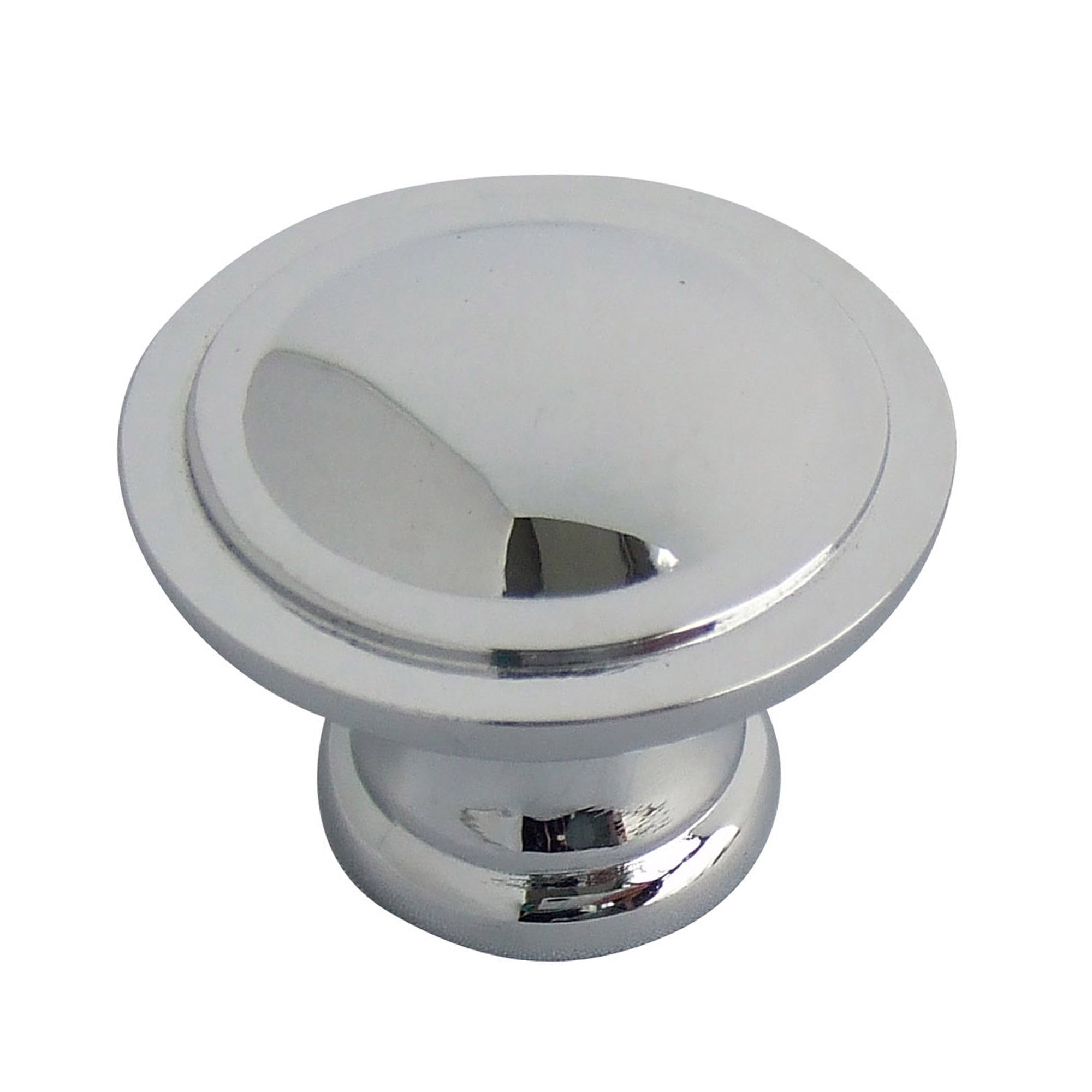 Zinc alloy Chrome effect Round Furniture Knob (Dia)29.7mm
