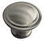 Zinc alloy Nickel effect Round Furniture Knob (Dia)35mm, Pack of 6