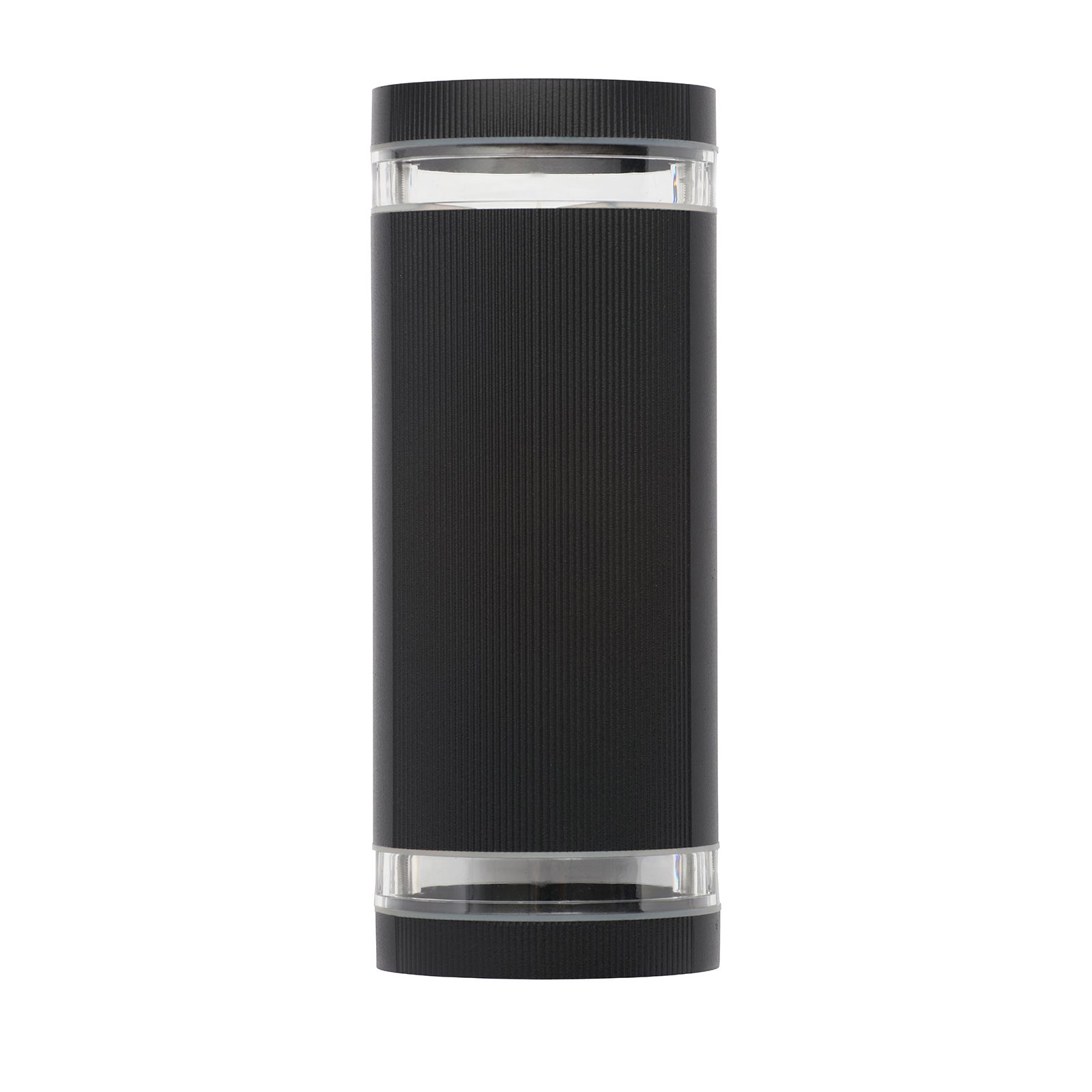 Zinc Ballini Fixed Matt Black Mains-powered LED Outdoor ON/OFF Wall light (Dia)9cm