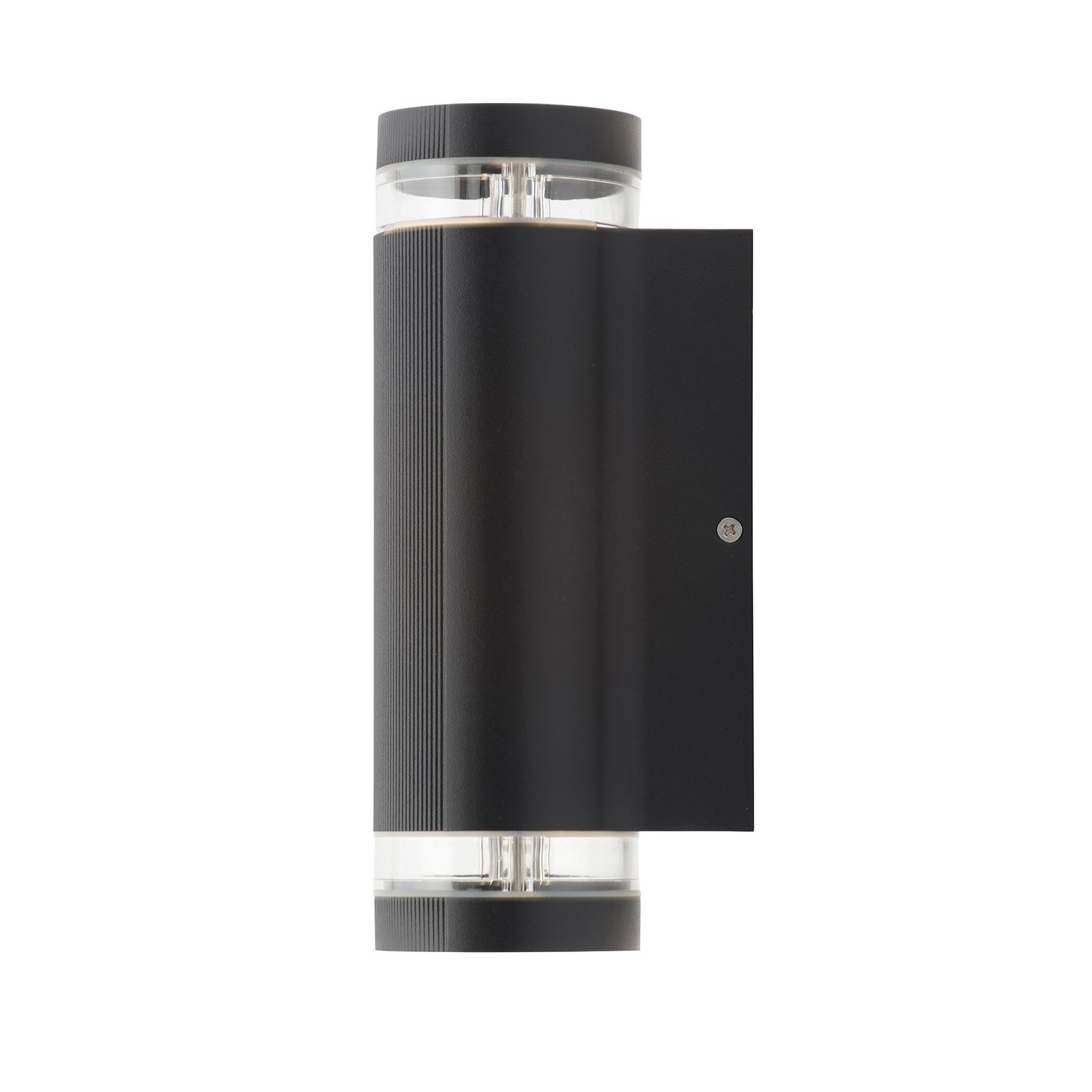 Zinc Ballini Fixed Matt Black Mains-powered LED Outdoor ON/OFF Wall light (Dia)9cm