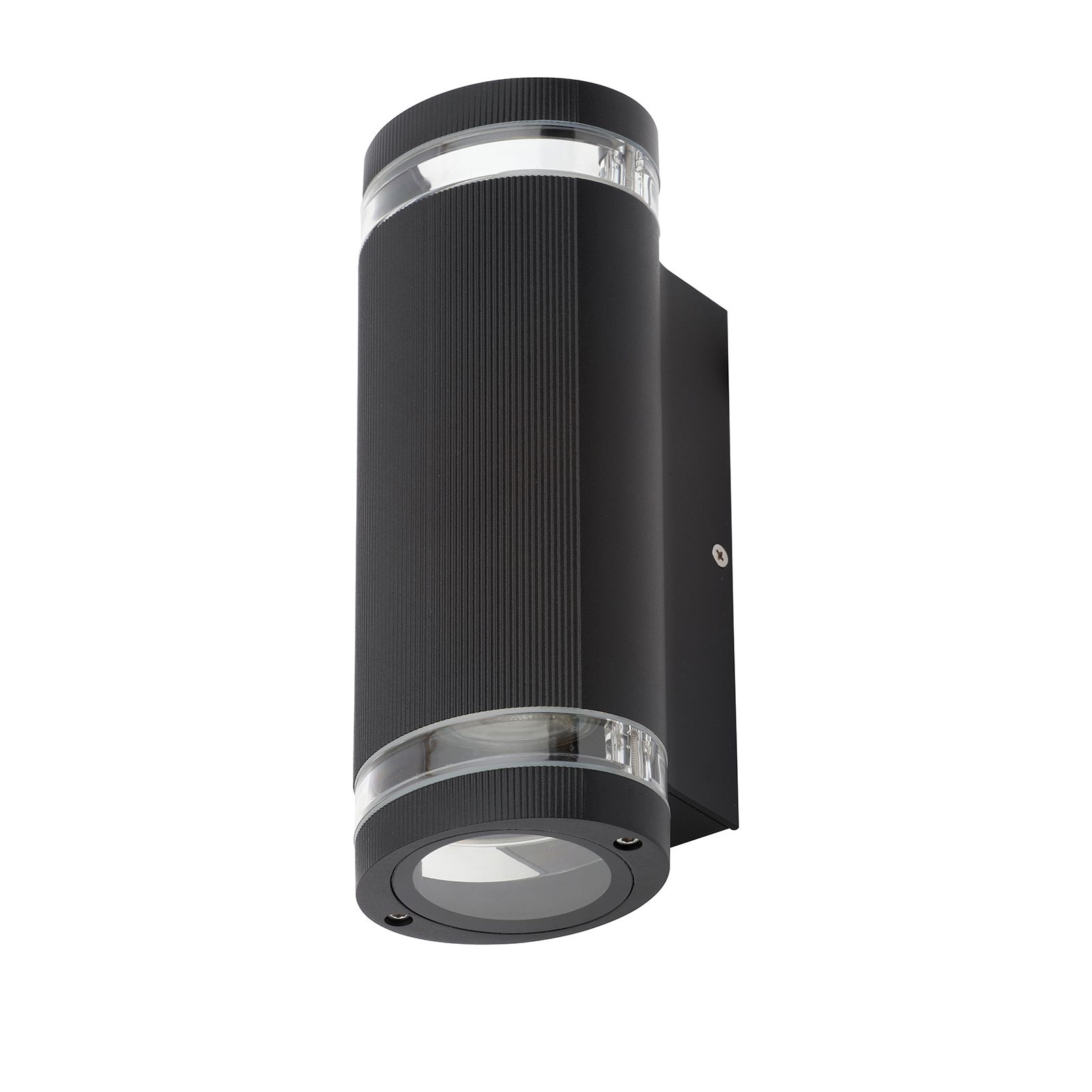 Zinc Ballini Fixed Matt Black Mains-powered LED Outdoor ON/OFF Wall light (Dia)9cm