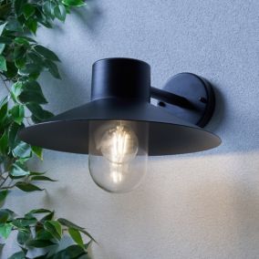Zinc Chesil Matt Black Wired LED Wall light
