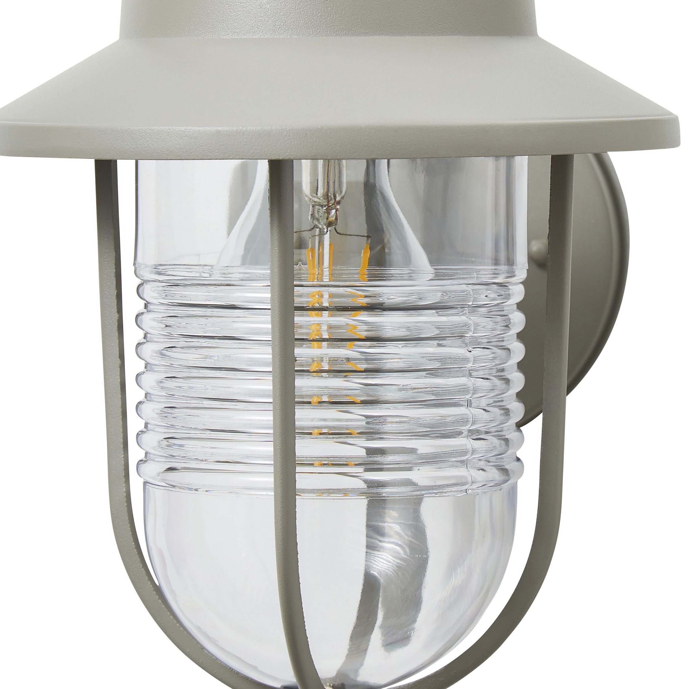 Zinc Dublin Fixed Matt Grey Mains-powered Outdoor ON/OFF Wall light (Dia)18cm