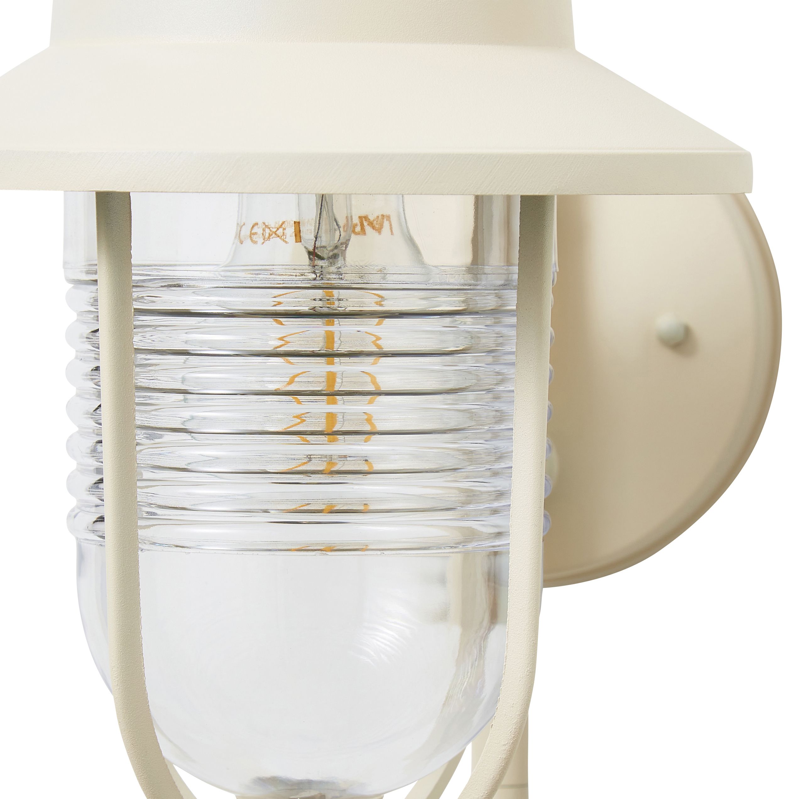 Zinc Dublin Fixed Matt Ivory Mains-powered Outdoor ON/OFF Wall light (Dia)18cm