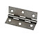 Zinc effect Steel Fixed pin Door hinge (L)75mm, Pack of 2