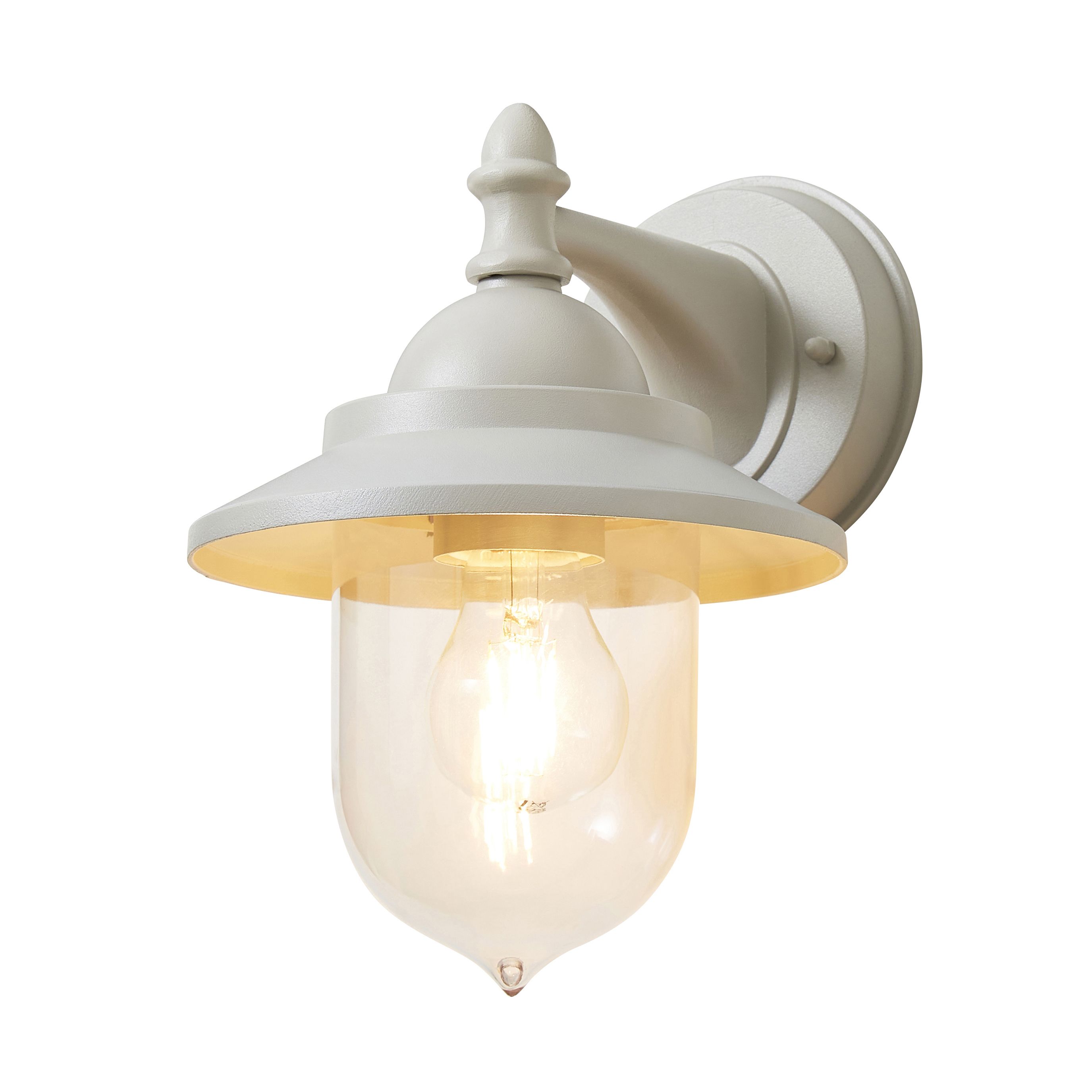 Zinc Galway Matt Grey Mains-powered LED Outdoor On/Off Wall light (Dia)18cm