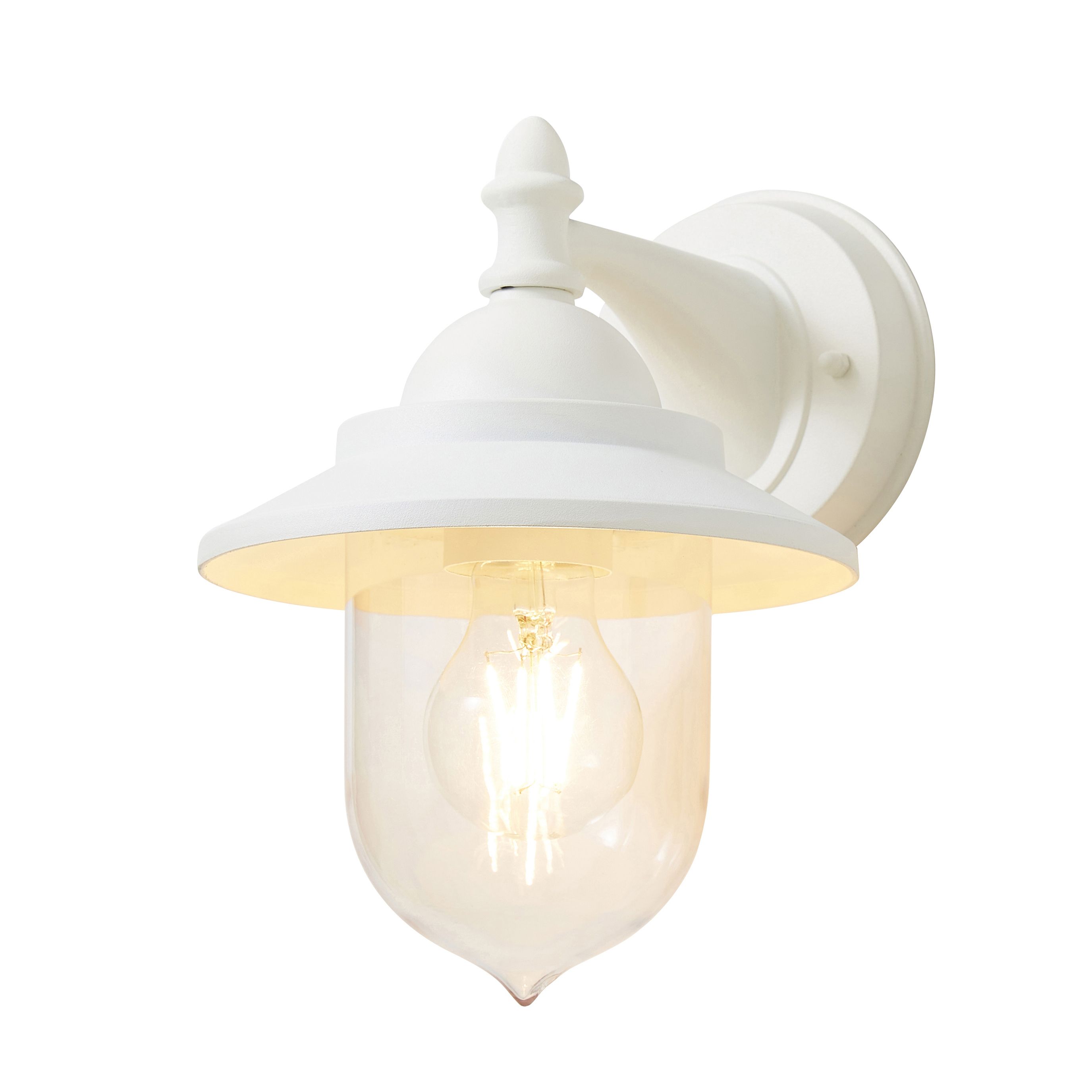 Zinc Galway Matt Ivory Mains-powered LED Outdoor On/Off Wall light (Dia)18cm