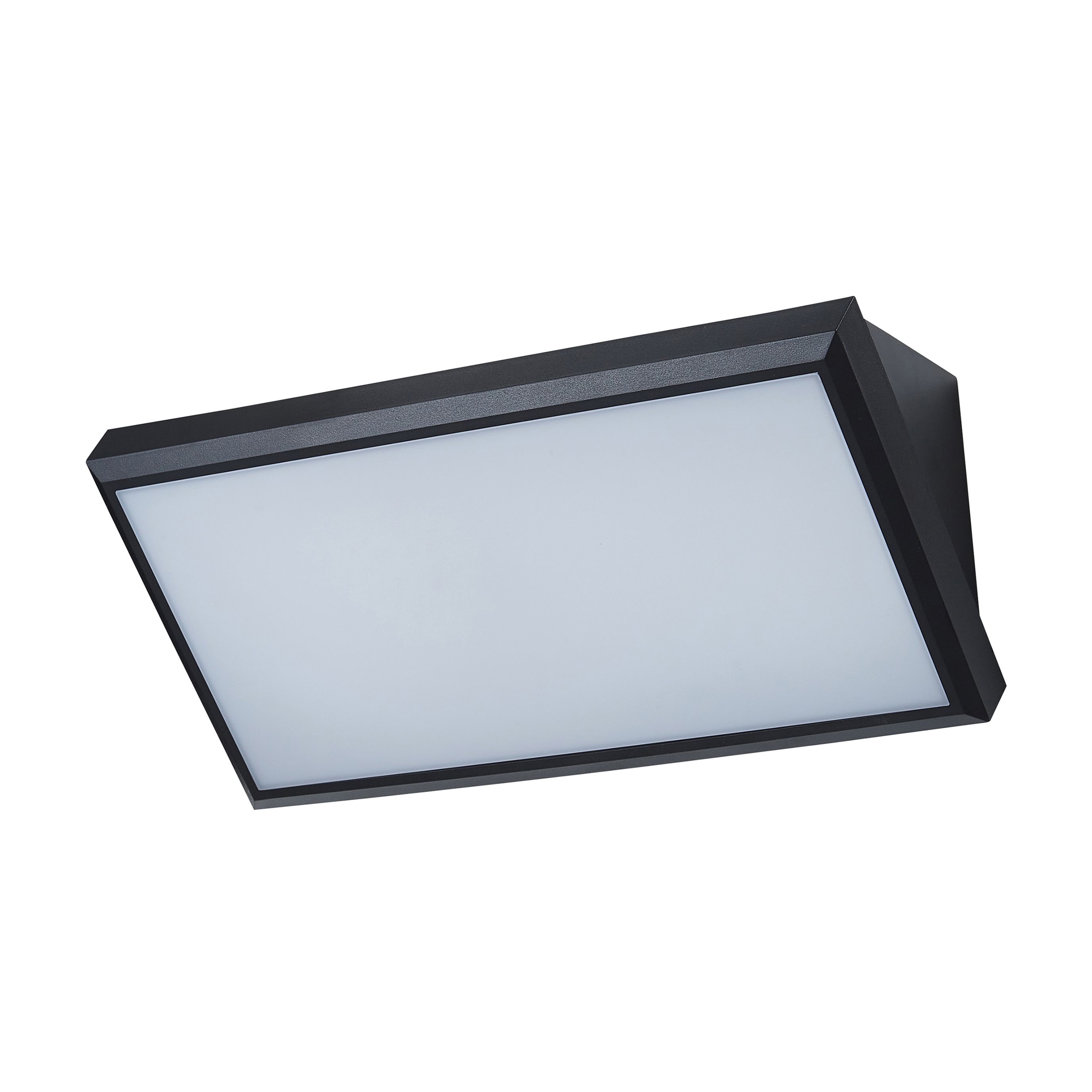 Zinc Howth Matt Black Mains-powered Integrated LED Outdoor Hi-Low Wall light 1260lm (Dia)32cm