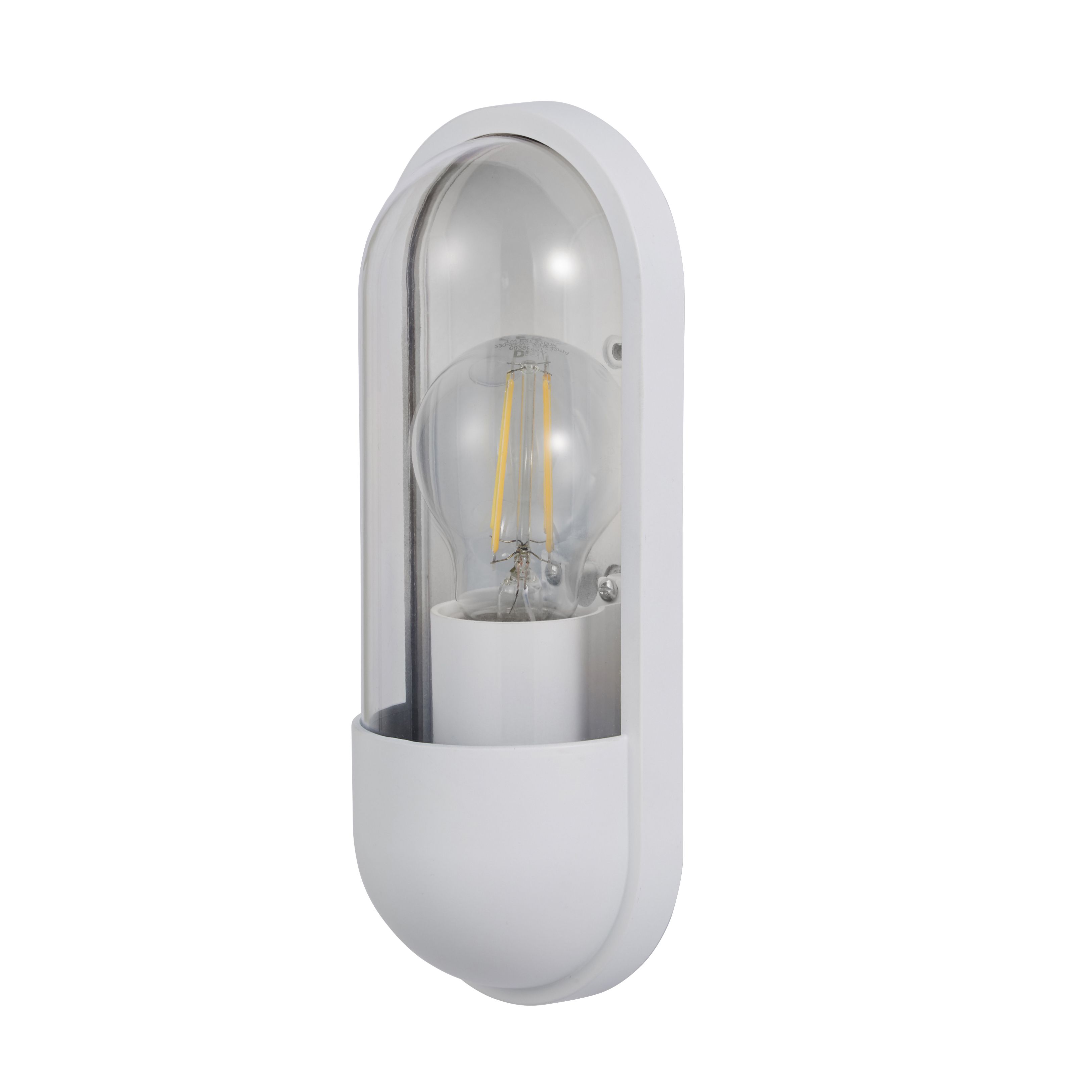 Zinc Kerry Fixed Matt White Mains-powered Outdoor ON/OFF Wall light (Dia)10cm