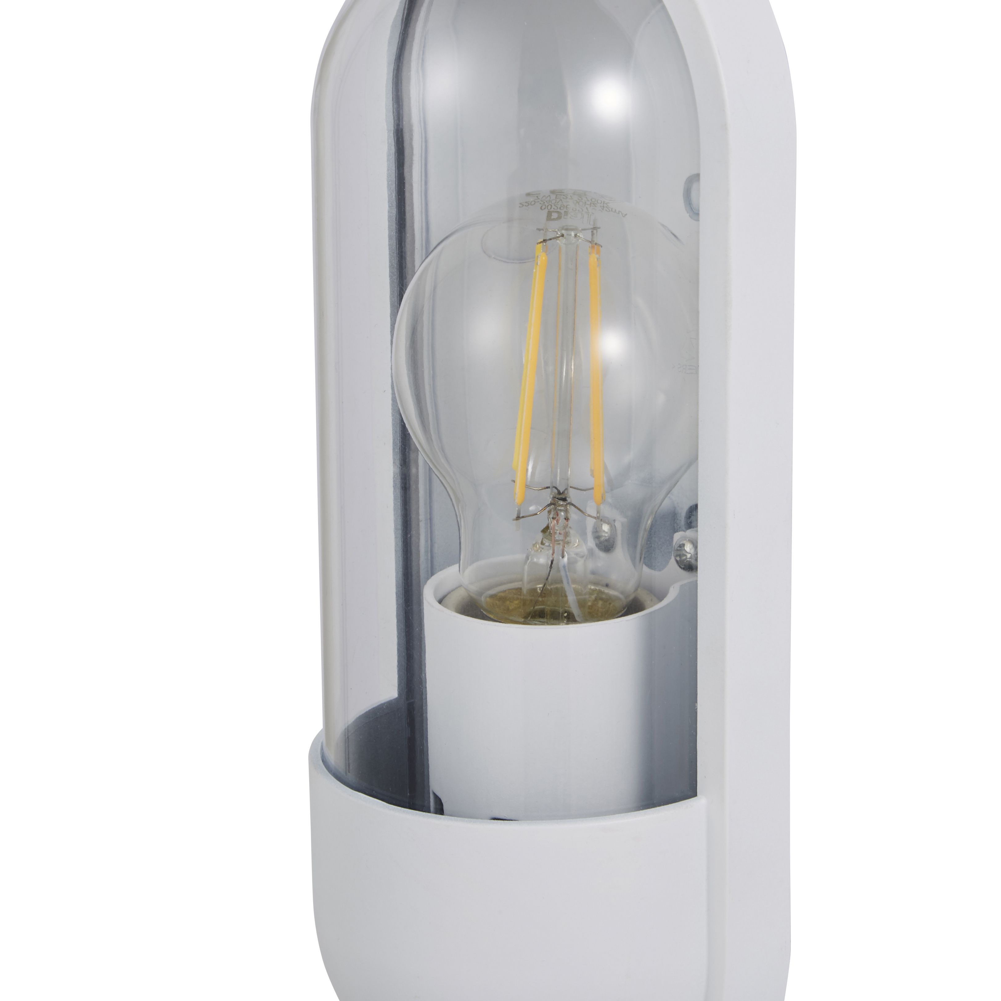 Zinc Kerry Fixed Matt White Mains-powered Outdoor ON/OFF Wall light (Dia)10cm