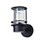 Zinc Kinsale Matt Black Mains-powered LED Outdoor On/Off Wall light (Dia)13cm