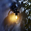 Zinc Mount Fixed Matt Black Mains-powered LED Outdoor Curved Wall lantern (Dia)11cm